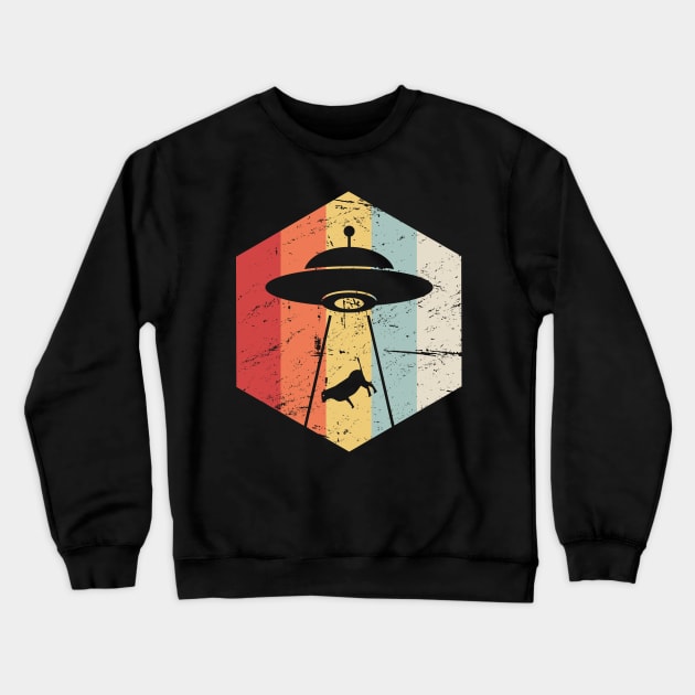 Vintage Retro UFO Alien Abduction Icon Crewneck Sweatshirt by MeatMan